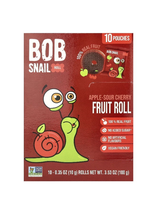Bob Snail, Fruit Rolls, Apple-Sour Cherry, 10 Pouches, 0.35 oz (10 g) Each - Image 1