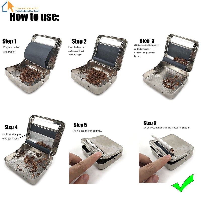 Daycount Metal Automatic Cigarette Smoking Rolling Machine Roller 70mm (Random Pattern) - Image 3