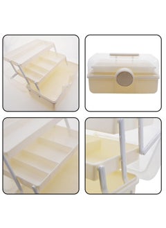 KASTWAVE Medicine Organizer Box Storage, 14 in 3 Layer Multipurpose Storage Box, Clear Plastic First Aid Box Empty, Plastic Tool Box/Medicine Storage Box/Sewing Box with 2 Trays (Large)  - Image 4