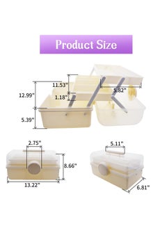 KASTWAVE Medicine Organizer Box Storage, 14 in 3 Layer Multipurpose Storage Box, Clear Plastic First Aid Box Empty, Plastic Tool Box/Medicine Storage Box/Sewing Box with 2 Trays (Large)  - Image 2