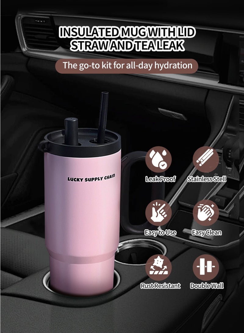 720ml Stainless Steel Vacuum Flask - Leak-Proof Lid with Straw | Keeps Drinks Hot & Cold for Hours | Perfect for Coffee, Tea, Smoothies | Ideal for Travel, Car, Office & Home Use - Image 4