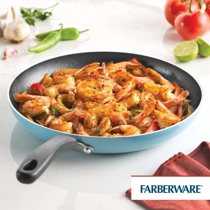 Farberware Cookstart DiamondMax Nonstick Frying Pan/Skillet, Dishwasher Safe, 12 Inch - Aqua - Image 2