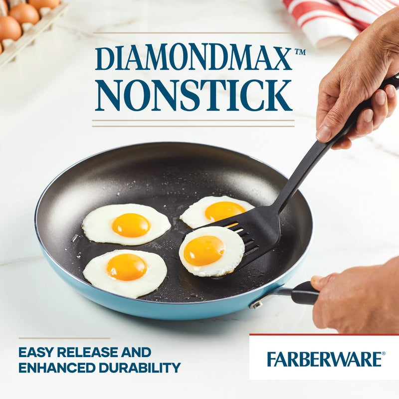 Farberware Cookstart DiamondMax Nonstick Frying Pan/Skillet, Dishwasher Safe, 12 Inch - Aqua - Image 4