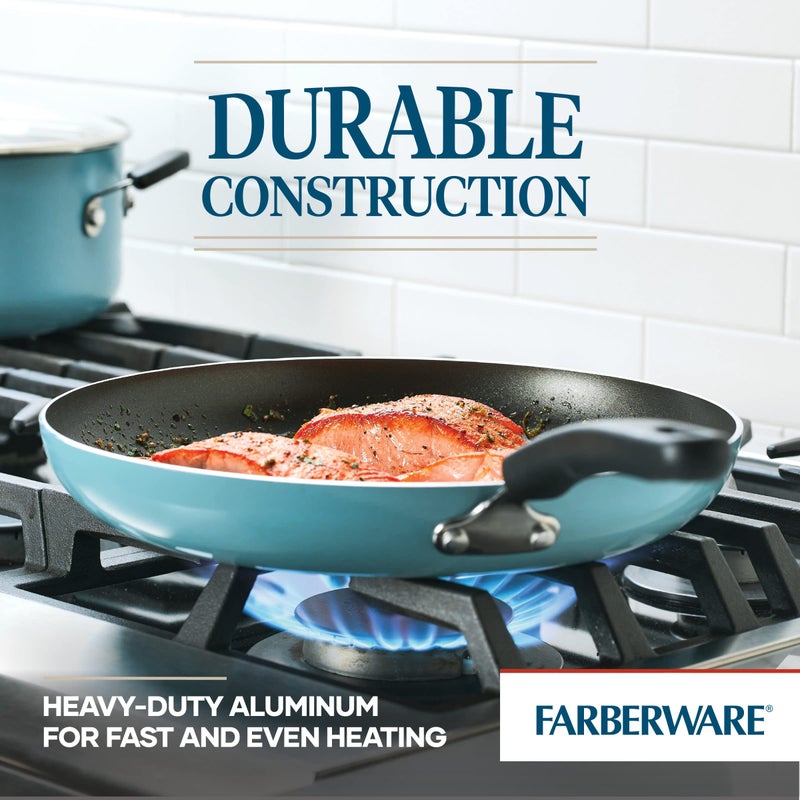 Farberware Cookstart DiamondMax Nonstick Frying Pan/Skillet, Dishwasher Safe, 12 Inch - Aqua - Image 3