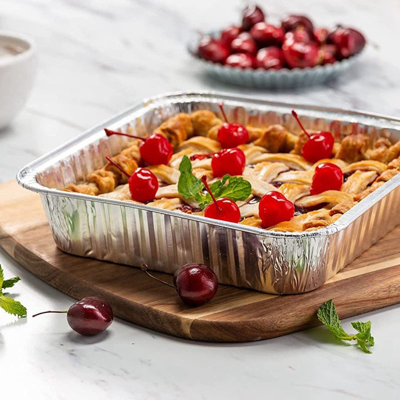 Waytiffer 25pack- 8 x 8 Aluminum foil Pans Disposable Heavy Duty Square baking Cake Pan, Cooking Tins Homemade Breads Oven Pans,Foil Pan, Baking pan Roasting - Image 4