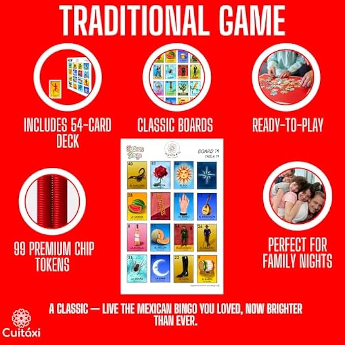 CuitÃ¡xi لعبة Loteria المكسيكية البنغو مع 100 بيزو مكسيكي ل 20 لاعبا Loteria de lujo Mexicana Loteria Mexicana Juegos de mesa الألعاب الإسبانية مكسيكي البنغو لوتيريا لوحة الألعاب - Image 5