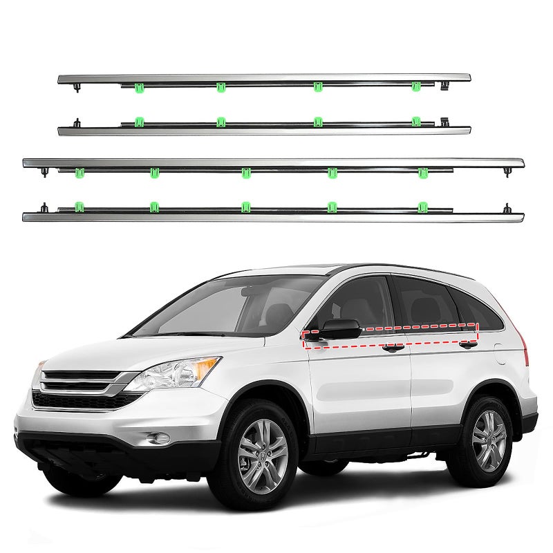 ItranMc Window Molding Trim for Honda CR-V/CRV 2007-2011,Chrome Outer Door Weatherstrip Window Seal Belt,Replace#72410-SWA-A01 72450-SWA-A01 72910-SWA-A01 72950-SWA-A01 - Image 1