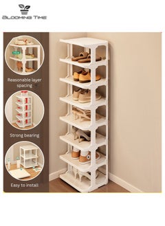 BLOOMING TIME 9 Layer Simple Dustproof Shoe Rack, Can Be Assembled At Will, Saves Space, And Is Simple To Install White  - Image 2