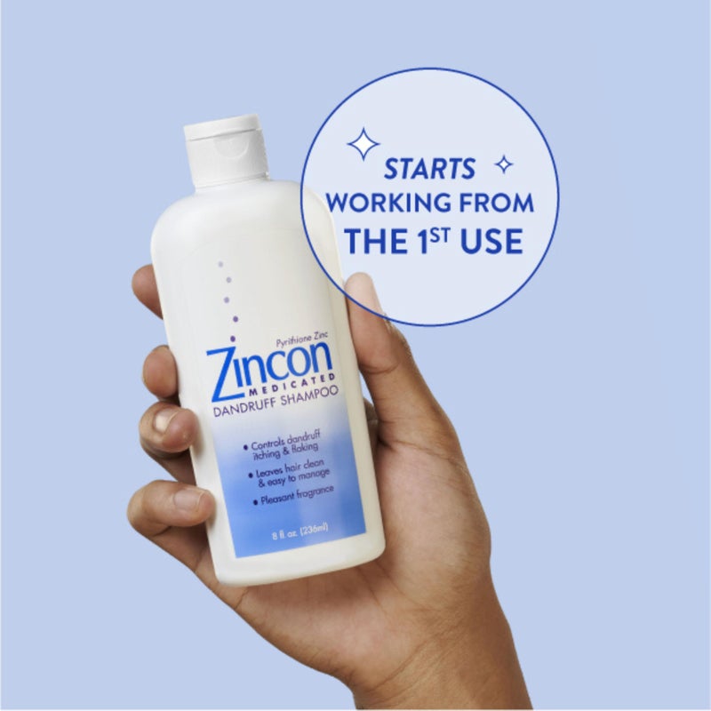 ZINCON Medicated Dandruff Shampoo, for Dry, Itchy Scalp Care & Anti-Dandruff with Immediate Soothing Relief - 8 Fl Oz - Image 5
