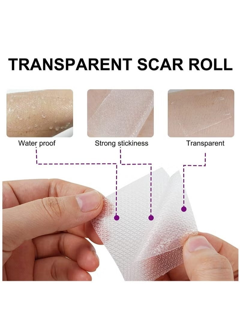 elai mei Clear Silicon Scar Sheets, Scar Away Scar Tape(1.6” x 60”Roll-1.5M), Scar Strips for Surgical Scars, Medical Grade, Invisible, Scar Removal Sheets for C-Section, Breast, Burn, Keloid, Acne et - Image 3