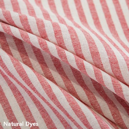 TruDelve Cloth Rectangular Tablecloth Red and White Striped Tablecloth with Tassels Boho Tablecloths for Rectangle Tables (Red,86"x55",Rectangular) - Image 4