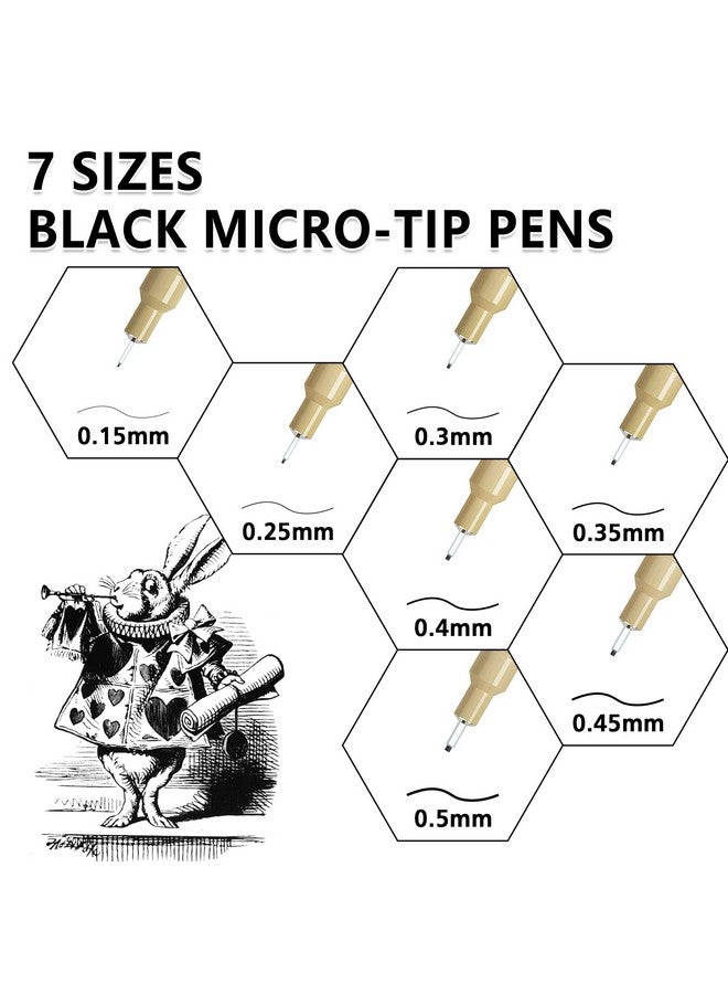 شاتل أرت مجموعة من 18 قلمًا من أقلام Micro-Line - 11 لونًا من الحبر الأرشيفي المقاوم للماء برأس من اللباد مقاس 0.3 مم و7 ألوان سوداء بسمك 0.15-0.5 مم للتدوين والتوضيح والرسم - Image 3