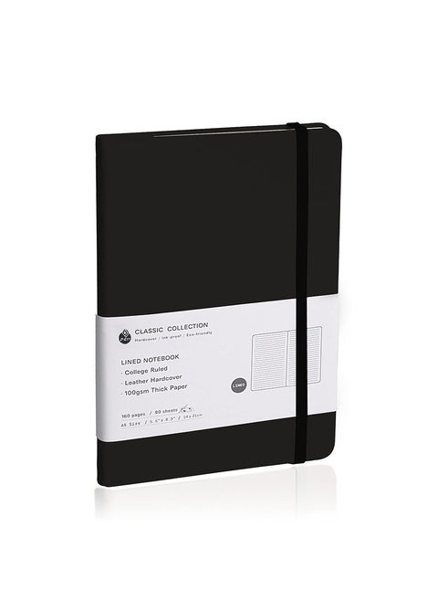 Lined Journal Notebook, 160 Pages Lined Journal Notebook, A5 College Ruled Journals for Writing with 100GSM Paper, Hardcover Notebooks with Contents for Work, School, Women, Men