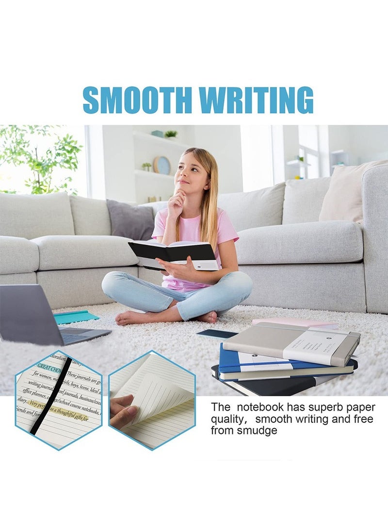 Lined Journal Notebook, 160 Pages Lined Journal Notebook, A5 College Ruled Journals for Writing with 100GSM Paper, Hardcover Notebooks with Contents for Work, School, Women, Men