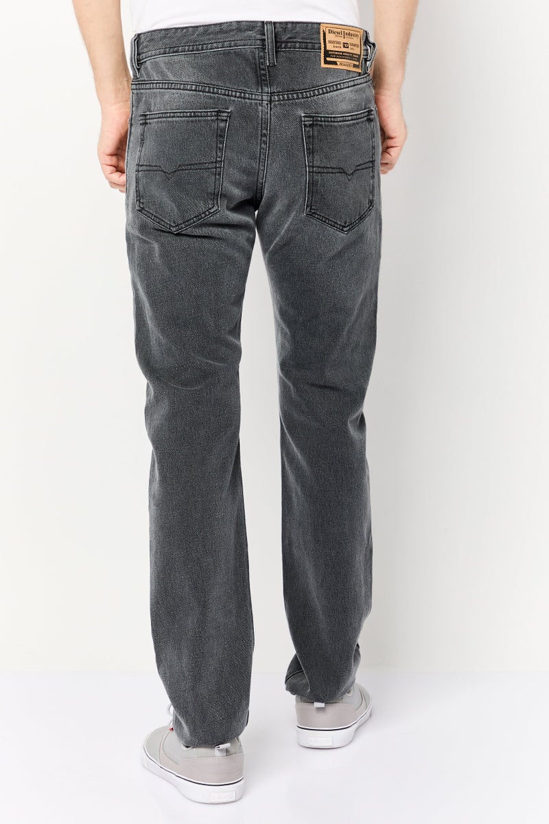 DIESEL Men Regular Fit Washed Stretchable Jeans, Grey - Image 4