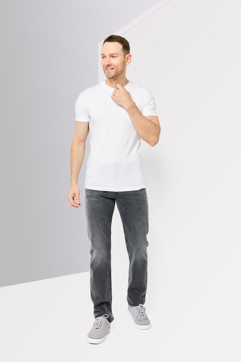 DIESEL Men Regular Fit Washed Stretchable Jeans, Grey - Image 2