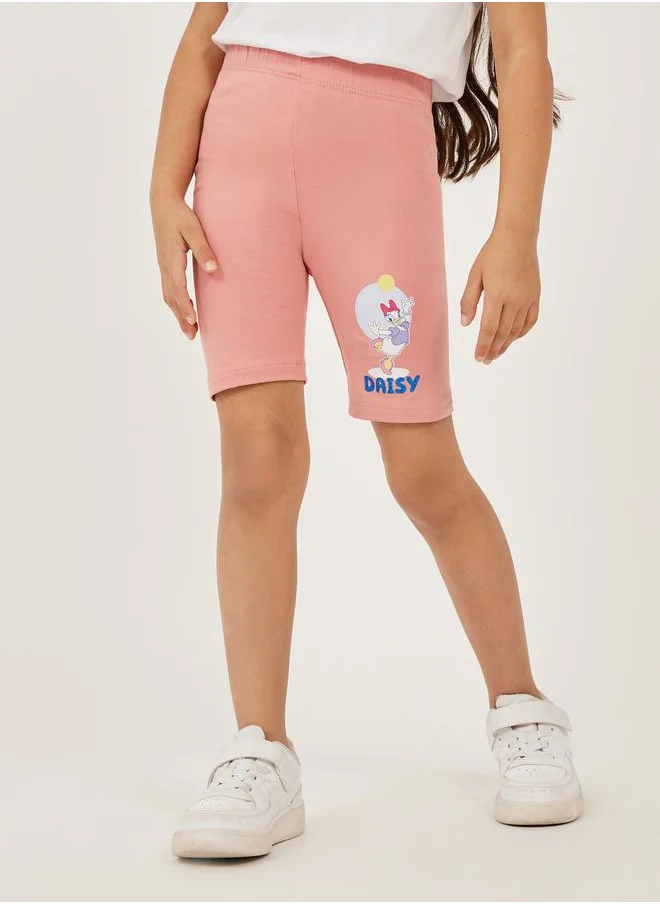 ستايلي Minnie Print Elastic Waistband Shorts