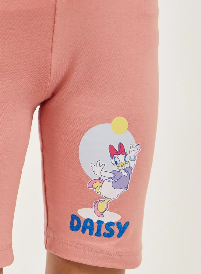 Styli Minnie Print Elastic Waistband Shorts