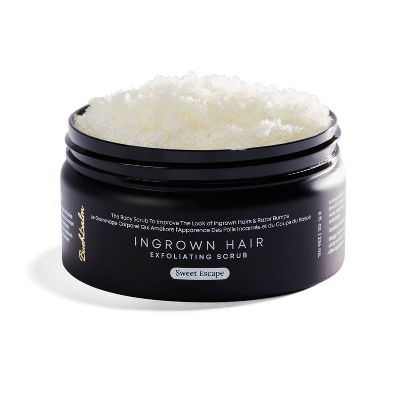 Bushbalm Ingrown Hair Exfoliating Scrub - Reduces Appearance of Ingrown Hairs and Helps with Underarm Bumps - Soothes Razor Bumps, Post Shave Redness and Itching - Sweet Escape 236 ml - Image 1