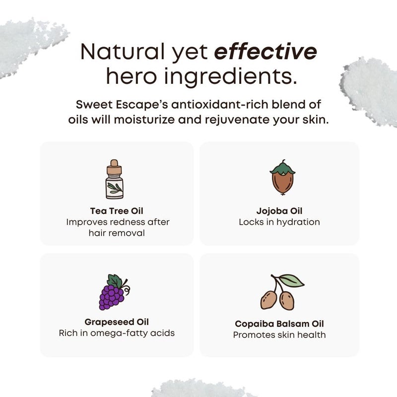 Bushbalm Ingrown Hair Exfoliating Scrub - Reduces Appearance of Ingrown Hairs and Helps with Underarm Bumps - Soothes Razor Bumps, Post Shave Redness and Itching - Sweet Escape 236 ml - Image 5