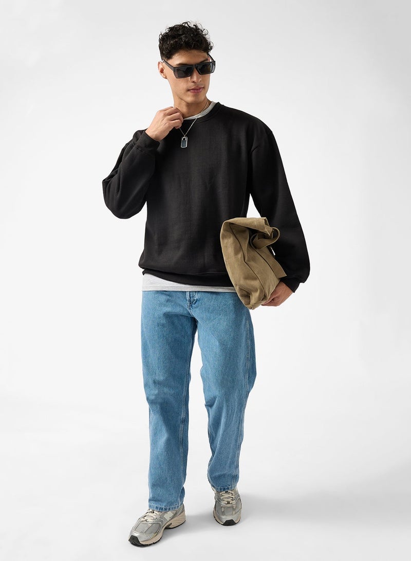 Seventy Five Graphic Crew Neck Pullover Oversize Sweatshirt - Image 4
