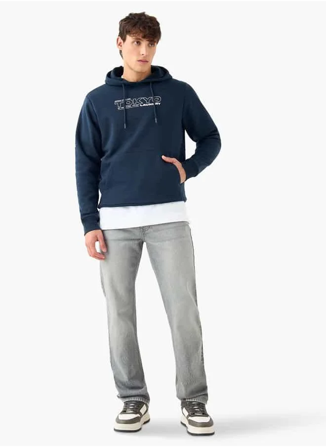 FAV Printed Hooded Sweatshirt with Long Sleeves