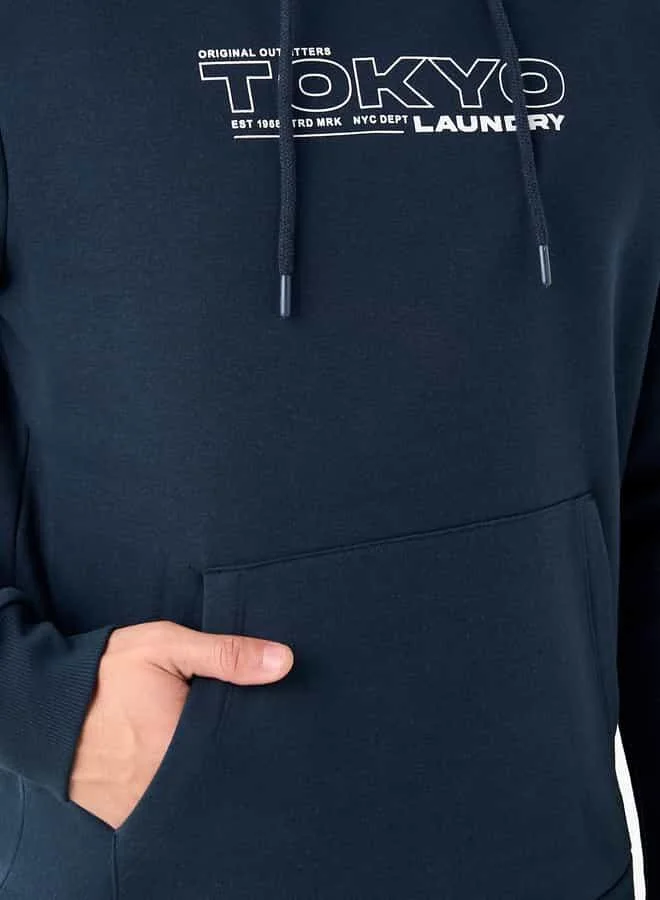 Splash FAV Printed Hooded Sweatshirt with Long Sleeves