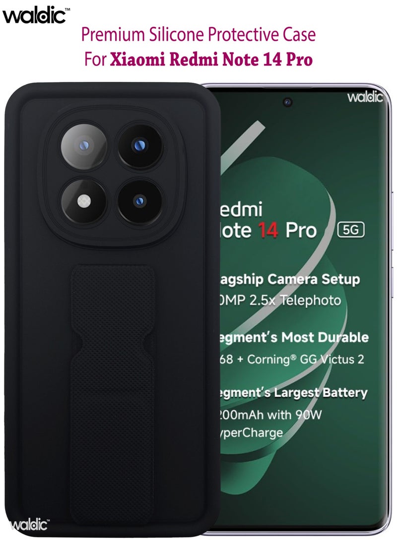 Waldic Xiaomi Redmi Note 14 Pro Premium Case | Premium Silicone  Case Cover Designed for Xiaomi Redmi Note 14 Pro | Xiaomi Redmi Note 14 Pro Case Camera and Drop Protection Thin Protective Back Cover Case for Xiaomi Redmi Note 14 Pro - Black - Image 1