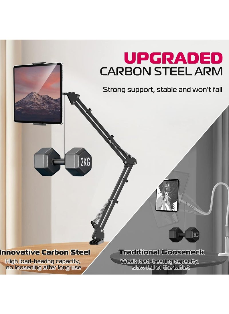 General - iPad bed frame, T2 tablet stand, 360° rotation on bed, iPad stand, flexible armrests, adjustable height and angle, iPad stand for iPad Air mini Pro,4.6~12.9 inch devices - Image 1