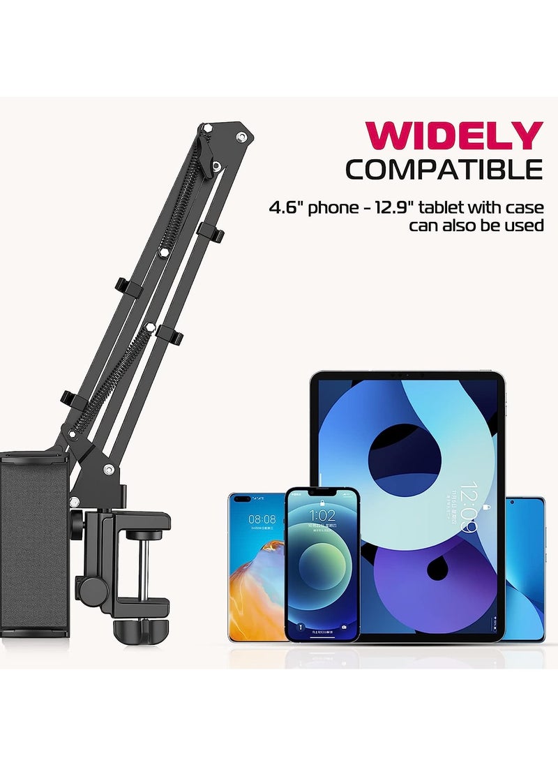 General - iPad bed frame, T2 tablet stand, 360° rotation on bed, iPad stand, flexible armrests, adjustable height and angle, iPad stand for iPad Air mini Pro,4.6~12.9 inch devices - Image 1