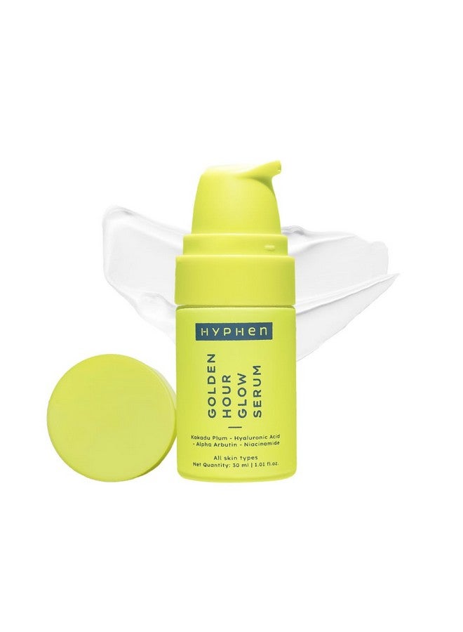 HYPHEN سيروم الوجه بتوهج الساعة الذهبية مع النياسيناميد، ألفا أربوتين، حمض الهيالورونيك وبلوم كاكادو | لبشرة متوهجة وترطيب | سيروم غير لزج للرجال والنساء وجميع أنواع البشرة | 30 مل - Image 1