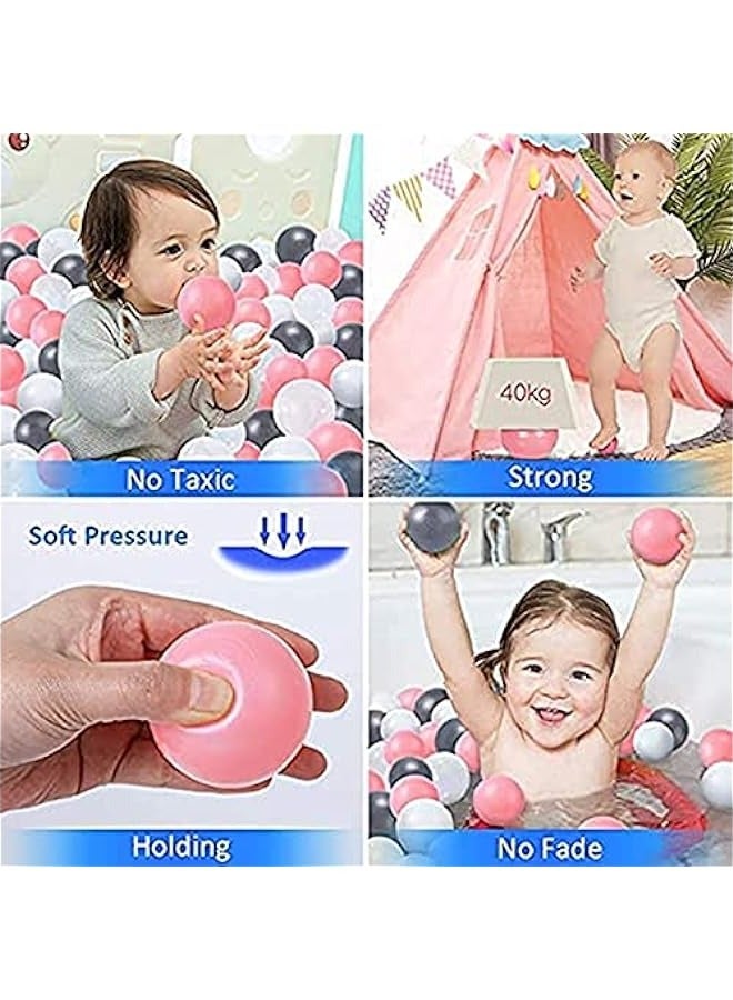 DURKU 100 Cute Ocean Ball Pit Balls - Colorful Soft Plastic Fun for Kids Playhouse Tent Accessories - Image 2