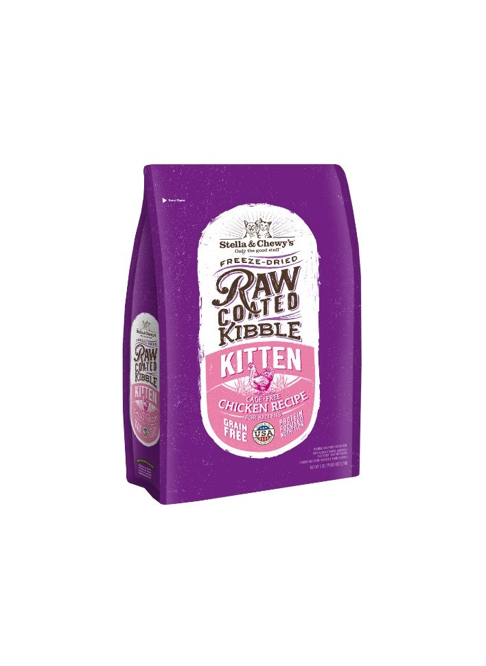 Stella & Chewys Stella & Chewys Cats Raw Coated Kitten Cage-Free Chicken Recipe 2.2Kg, raw coated kibble for cats, freeze dried, food for cats, cat kibble, Raw food for cats, stella & chewy cat food, Cat food, cat dry food  - Image 1