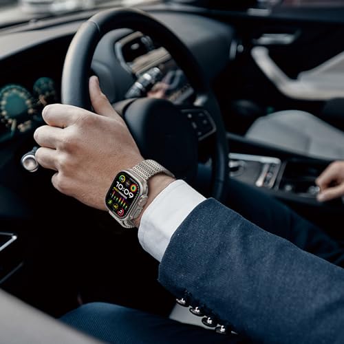 WINGLE Milanese Loop for Apple Watch Band Ultra 3/2/1 Band Ultra 49mm Series 11 10 46mm 45mm 44mm 42mm SE 3/2/1 9 8 7 6 5 4 3 Men Magnetic Metal Mesh Stainless Steel Apple Watch iWatch Bands, Titanium - Image 5