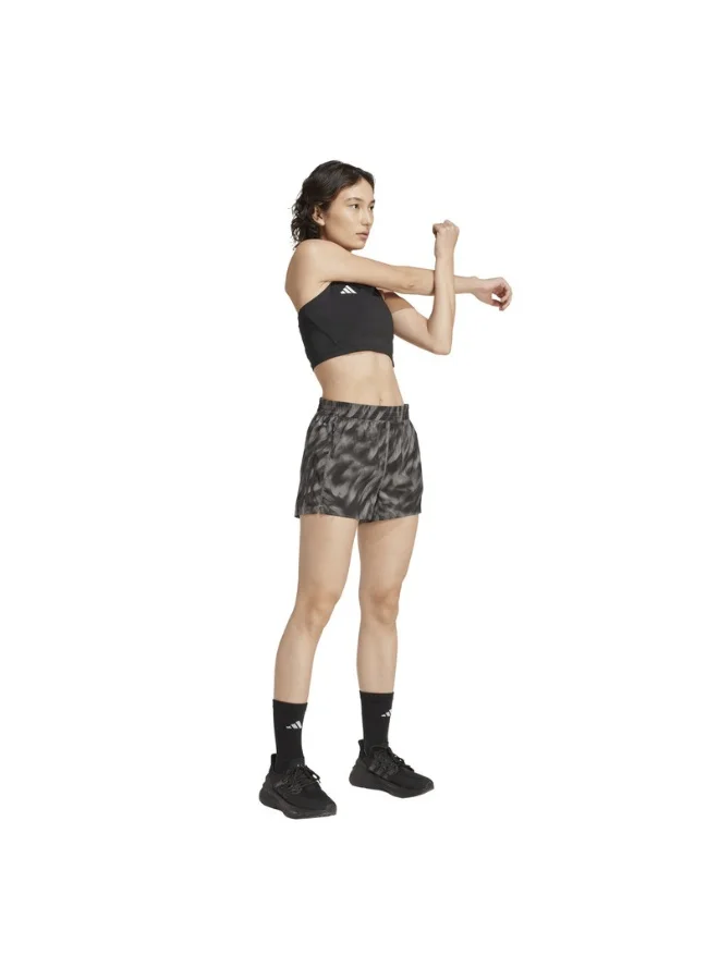 Adidas Grey Own The Run Allover Print Shorts for Women | Best Price UAE