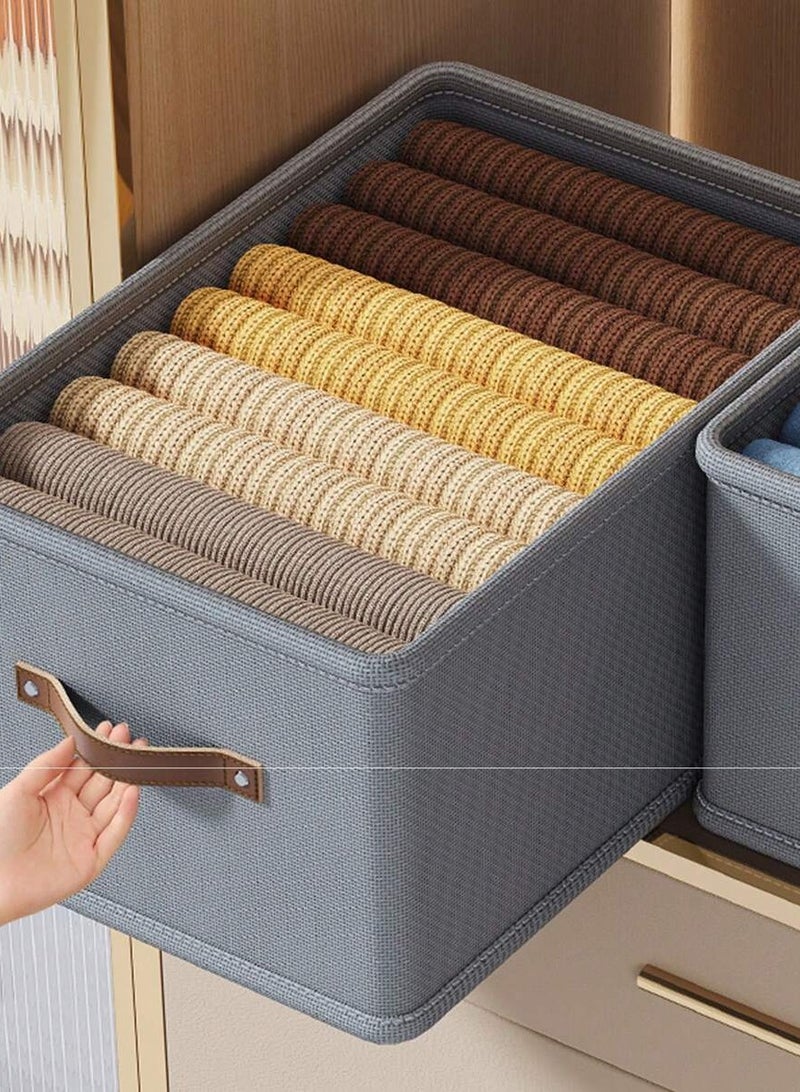 1pc Gray Clothes Storage Box, Foldable Oxford Cloth Drawer Style Clothing Storage Box, No Compartment Closet Organizer For Jeans, Sweaters, Etc. Decorations Autumn Decor Festival Decor Room Decor Ho - Image 1