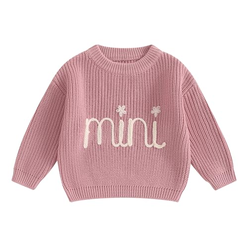 DSORVICD Mommy and Me Outfits Mama and Mini Long Sleeve Knit Sweater Pullover Mother Baby Daughter Matching Outfit Pink - Image 5