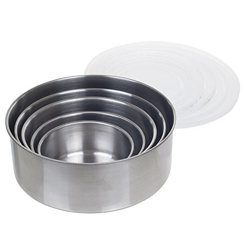 Chef Buddy Stainless-Steel Bowls with Lids - 5-Piece Nesting Mixing Bowls Set for Prepping, Serving, and Storing - Kitchen Essentials for New Home - Image 2