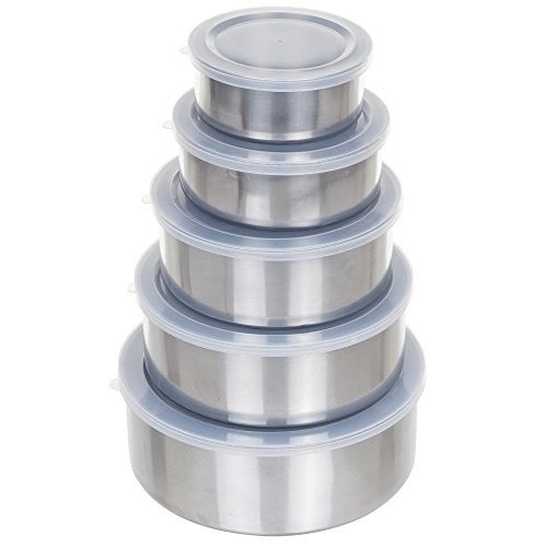 Chef Buddy Stainless-Steel Bowls with Lids - 5-Piece Nesting Mixing Bowls Set for Prepping, Serving, and Storing - Kitchen Essentials for New Home - Image 4