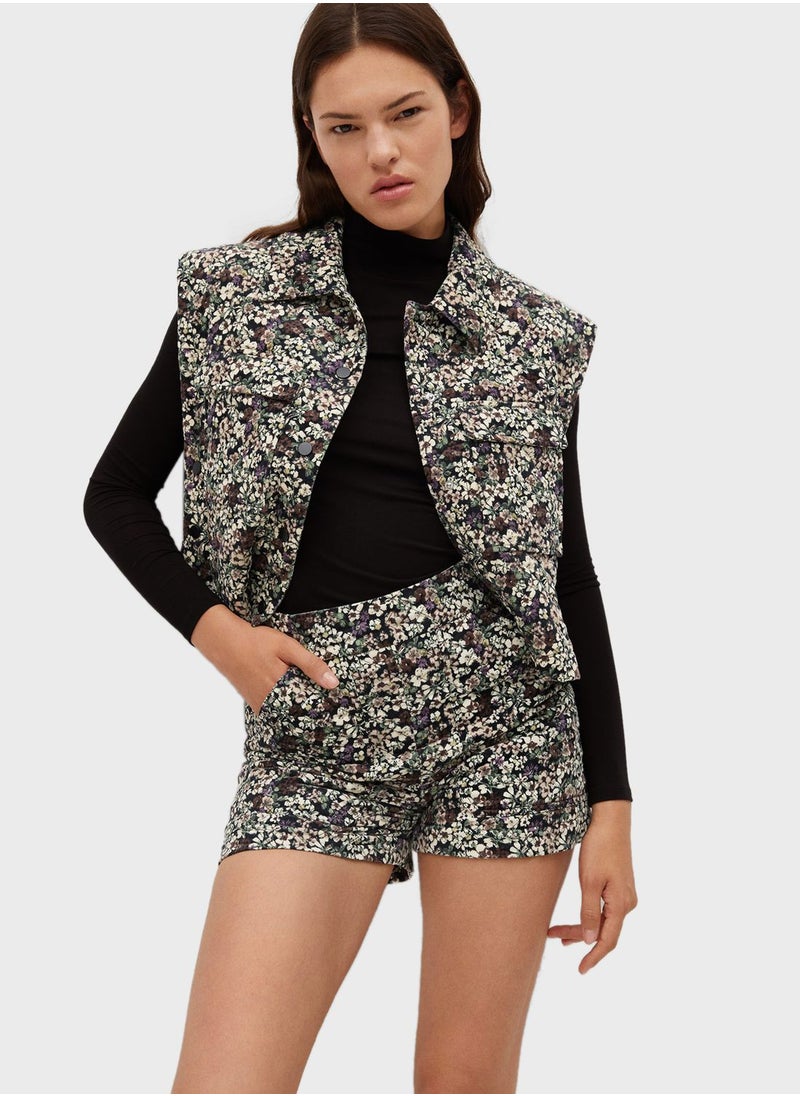 MANGO - Printed Mini Shorts - Image 1
