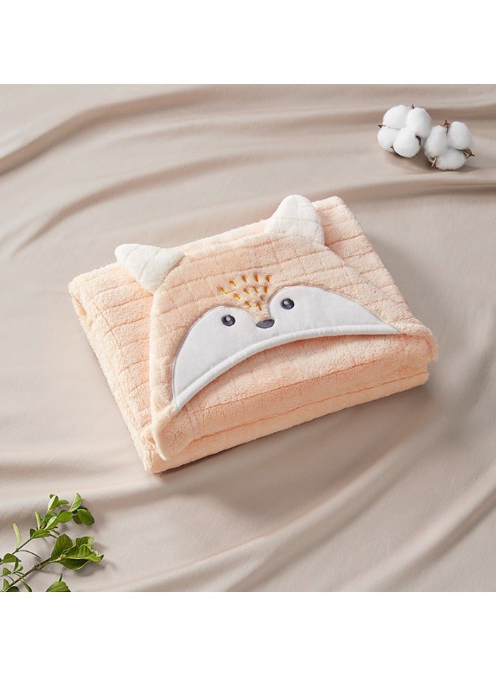 عشرة أشهر رحلة منشفة حمام بغطاء رأس للأطفال، منشفة أطفال من الخيزران القطني الطبيعي، منشفة أطفال فائقة الامتصاص مع آذان، هدايا استحمام ناعمة للأطفال والرضع والأطفال الصغار بنمط الثعلب - Image 2