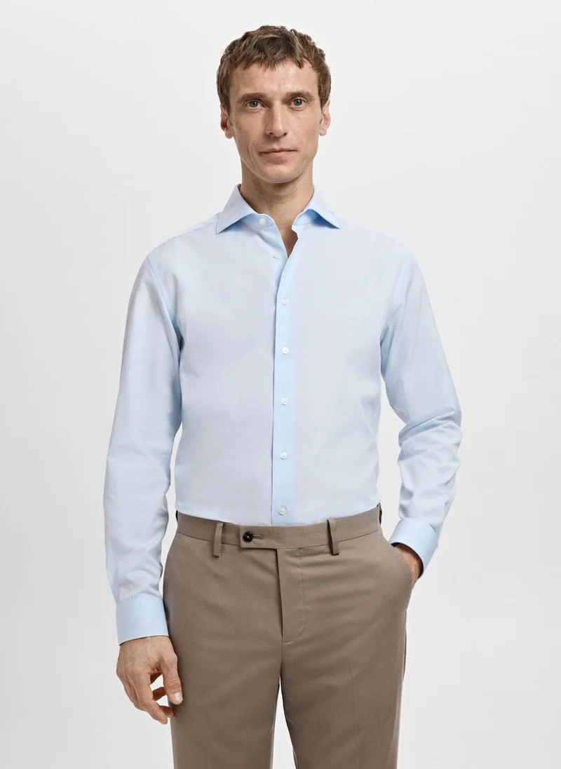 Mango Man Slim-fit cotton poplin suit shirt