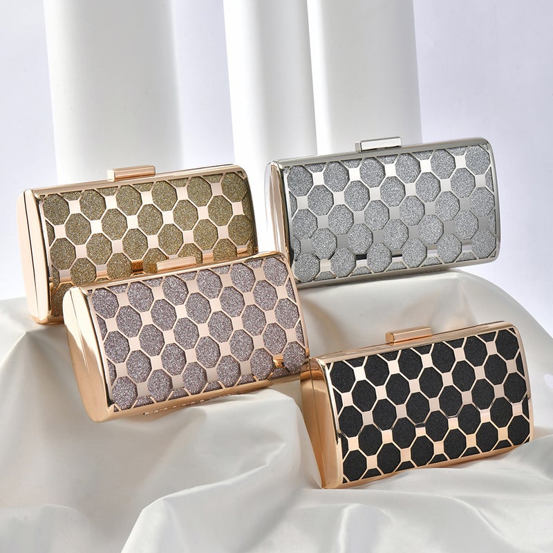 High Quality Metal Bag Golden Glitter Dinner Gift Bag Luxury Wedding Dinner Ladies Clutch - Image 2