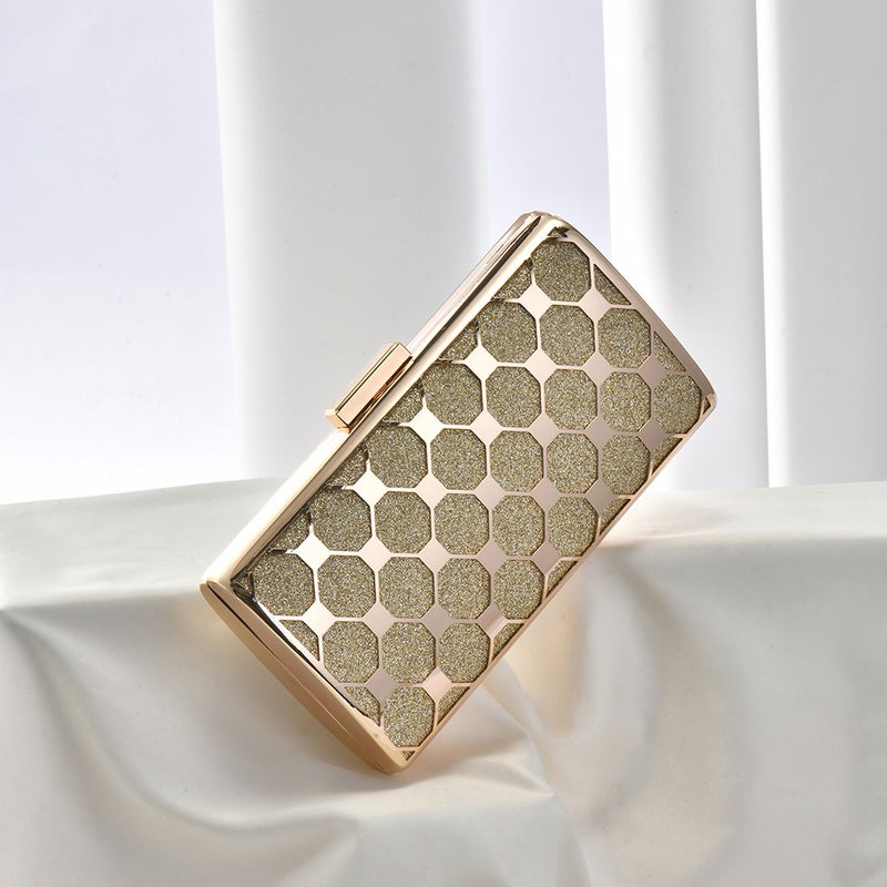 High Quality Metal Bag Golden Glitter Dinner Gift Bag Luxury Wedding Dinner Ladies Clutch - Image 4