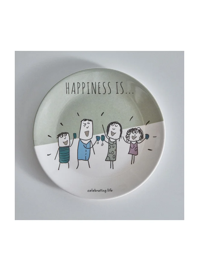 Home Box Happiness Is Round Snack Plate 22 x 22 cm