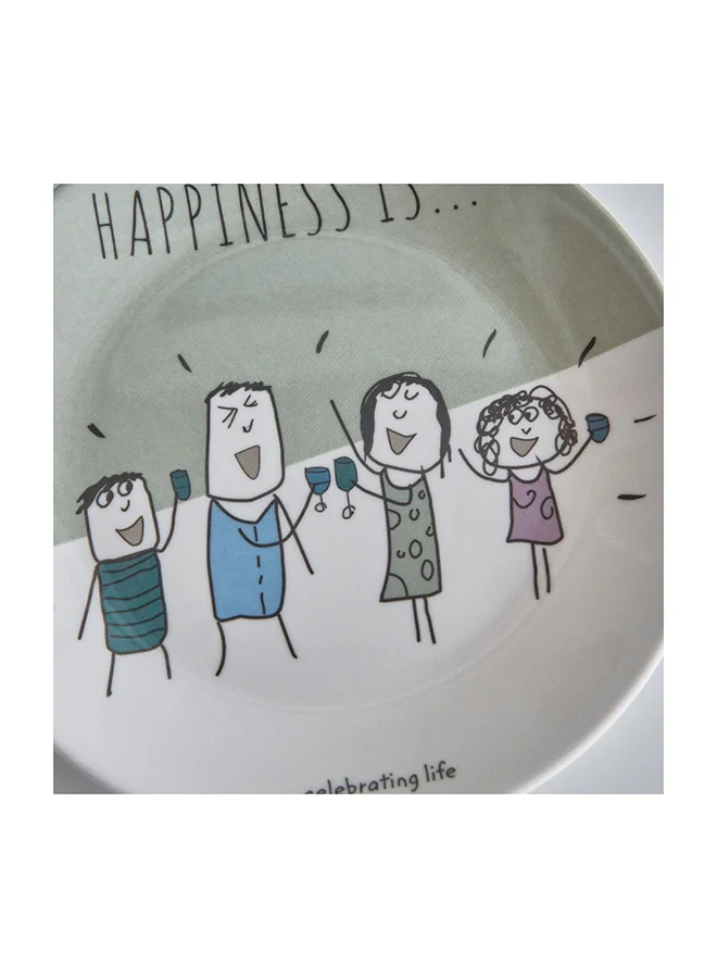 Home Box Happiness Is Round Snack Plate 22 x 22 cm