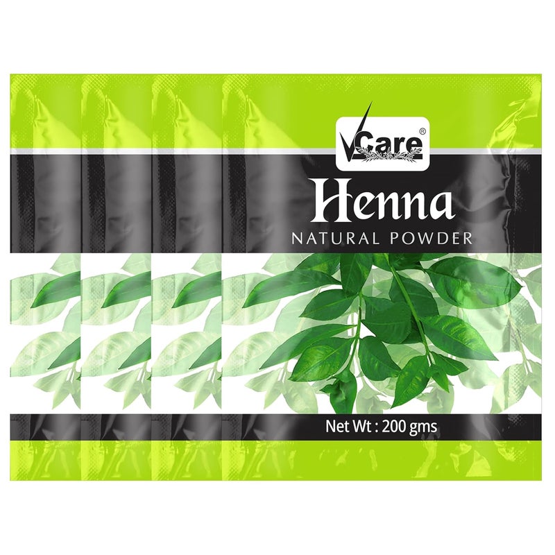 VCare Henna Natural Powder for Hair 200 gm Pack of 4 Conditioning AntiDandruff Control Hair Fall Natural Henna Hair Colouring for Women and Men Henna Powder for Hair Growth - Image 1