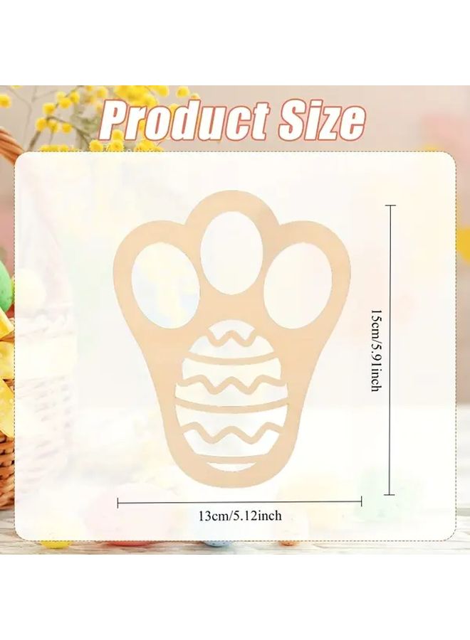 2 Pcs Large Easter Bunny Footprint Stencils Reusable Rabbit Paw Print Tracks for Egg Hunts DIY Craft Yard Garden Holiday Decor - Image 2