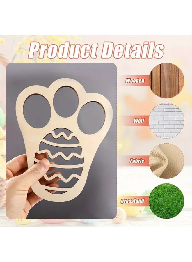 2 Pcs Large Easter Bunny Footprint Stencils Reusable Rabbit Paw Print Tracks for Egg Hunts DIY Craft Yard Garden Holiday Decor - Image 4