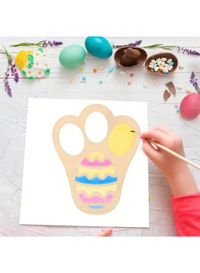 2 Pcs Large Easter Bunny Footprint Stencils Reusable Rabbit Paw Print Tracks for Egg Hunts DIY Craft Yard Garden Holiday Decor - Image 5